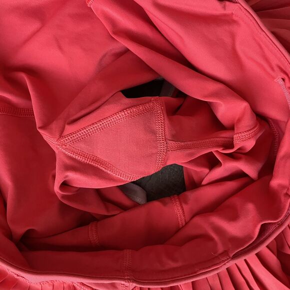 Women's Red Pleated Shorts - Picture 6 of 7